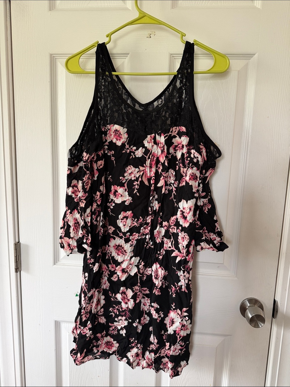 Blue Rain Black Lace-Overlay Dress